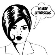 cute retro woman in comics style N72
