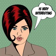 cute retro woman in comics style N73