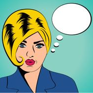 cute retro woman in comics style N74