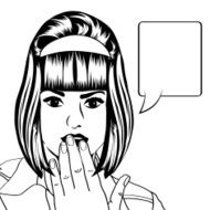 cute retro woman in comics style N75
