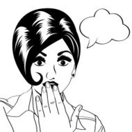 cute retro woman in comics style N77