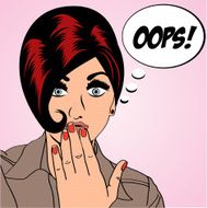 cute retro woman in comics style N79
