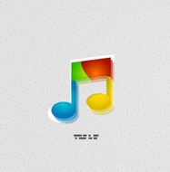 Music note colorful concept