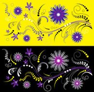 Fine pattern with fantasy flowers