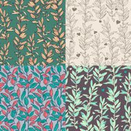 Seamless patterns with leafs Leaf background