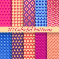 Colorful geometric bright seamless patterns (tiling) N2