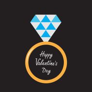Wedding gold ring with diamond Happy Valentines Day card