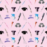 hairdressing KIT seamless pattern