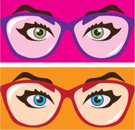 Eyes in glasses