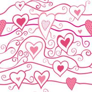 Romantic seamless pattern with hearts N105