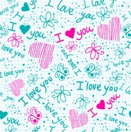 Romantic seamless pattern with hearts N107