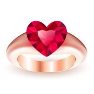 Ring with ruby heart shaped