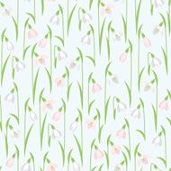 Spring flowers snowdrops natural seamless pattern