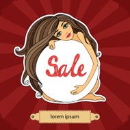 Sale poster with a girl