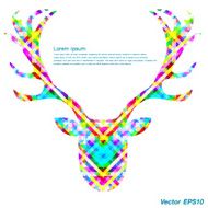Isolated reindeer colorful abstract