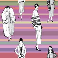 Fashion repeating pattern 1920s style background