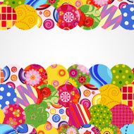 Background with floral and ornamental circles