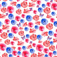 Watercolor Floral Seamless Background N2