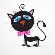 Vector Black Cat Kitten
