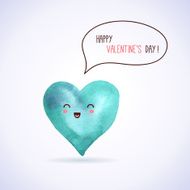 Vector watercolor heart for Valentine's day design