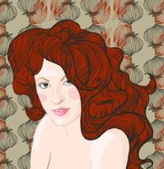 portrait of a beautiful woman with red hair N10