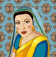 portrait of a beautiful Indian woman in sari N2