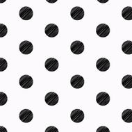 Black Polka Dots Pencil Drawn Pattern