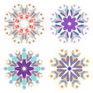 Set of four patterns with vegetative elements Vector