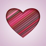 Vector Heart Made from Color Stripes