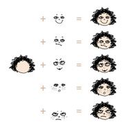 Cute girl face with different emotions N2