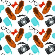 Vector seamless pattern with hipster accessories