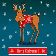 Funny deer wearing a sweater