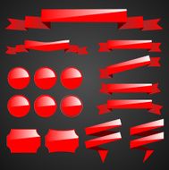 Vector set of red design elements