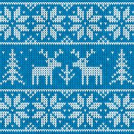 White and blue sweater with deer vector ornament