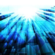 abstract turquoise design elements on a light background