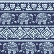 Ethnic elephant seamless N19
