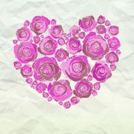 Valentine heart made from roses