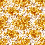 Golden floral vector seamless pattern
