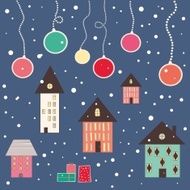 Christmas night celebration in city