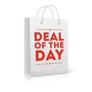 Deal of the day shopping bag vector illustration