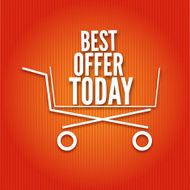 Shopping cart on a bright background N3