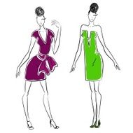 Sketch of women in different poses N3