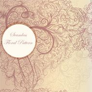Seamless floral pattern with purple swirls