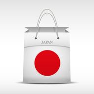 Shopping bag with Japan flag