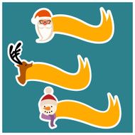 Santa Claus reindeer snowman Christmas ribbon