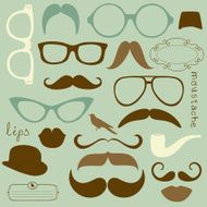 Retro Party set - Sunglasses lips moustaches N2