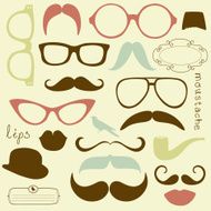 Retro Party set - Sunglasses lips moustaches N4