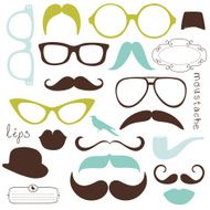 Retro Party set - Sunglasses lips moustaches N5