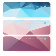 Abstract vector mosaic banners N64