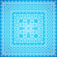 Ornate lacy blue and white vector ornament N2